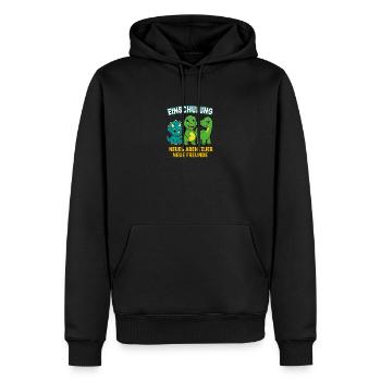 Dino Einschulung | Neues Abenteuer Neue Freunde - Männer Premium Bio Hoodie - Schwarz - Vorne - Nico (187cm)