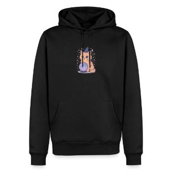 La magie féline dans la sphère spatiale - Sweat à capuche Premium bio Homme - noir - Devant - Nico (187cm)