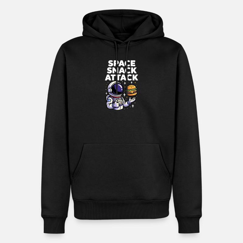 Burger d'astronaute, snack spatial, attaque - Sweat à capuche Premium bio Homme - noir