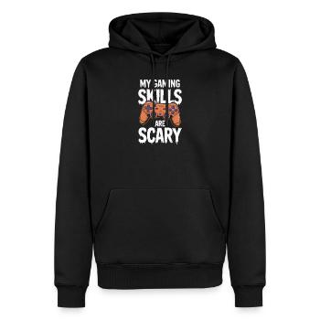 My Gaming Skills Are Scary Halloween Gamer - Men’s Premium Organic Hoodie - black - Front - Nico (187cm)