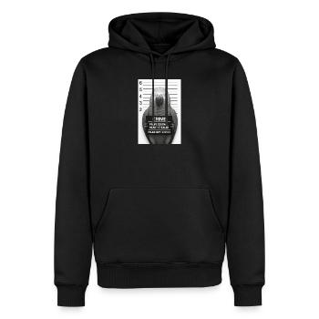 Perroquet en interrogatoire – Voleur de cœur - Sweat à capuche Premium bio Homme - noir - Devant - Nico (187cm)