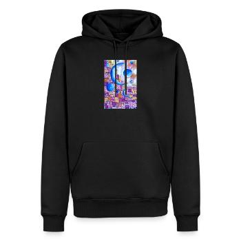 Mondstadt Aquarell - Männer Premium Bio Hoodie - Schwarz - Vorne - Nico (187cm)