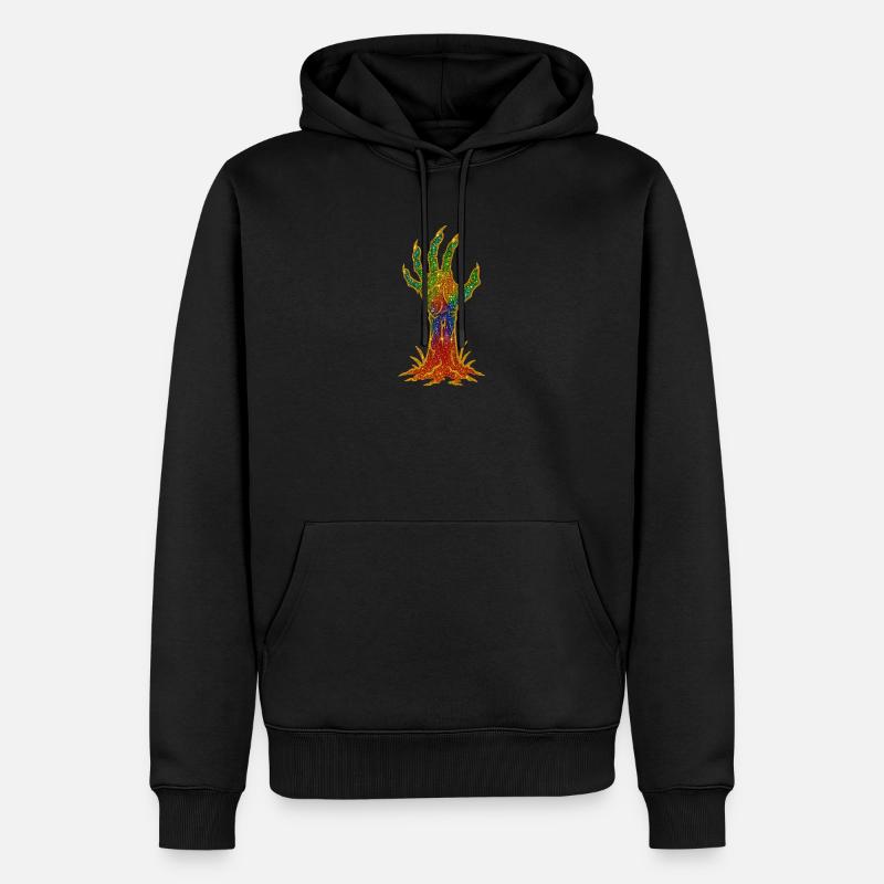 Rainbow Glitter Éveil de la main - Sweat à capuche Premium bio Homme - noir