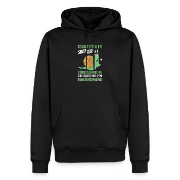 Podomètre? J’utilise le détecteur de mouvement - Sweat à capuche Premium bio Homme - noir - Devant - Nico (187cm)