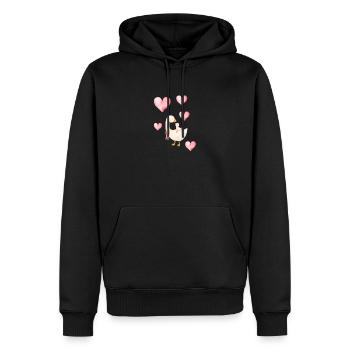 Mama Ente und Herzchen - Männer Premium Bio Hoodie - Schwarz - Vorne - Nico (187cm)