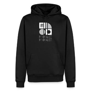 Minimalist geometry greys on white - Men’s Premium Organic Hoodie - black - Front - Nico (187cm)