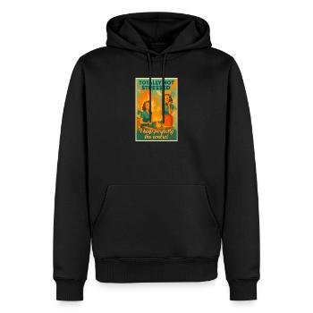 Totalement Pas Stressé Bureau Rétro - Sweat à capuche Premium bio Homme - noir - Devant - Nico (187cm)