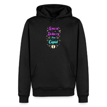 Révélation du sexe des futurs parents pour la Saint-Valentin - Sweat à capuche Premium bio Homme - noir - Devant - Nico (187cm)