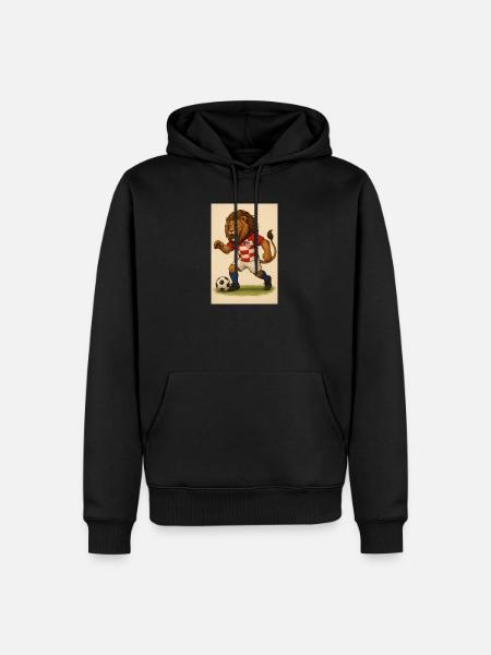 Lion in Croatia Football Jersey - Men’s Premium Organic Hoodie - black