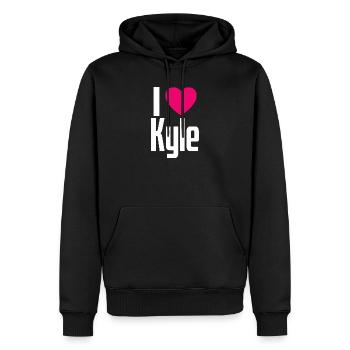 I Love Kyle Pink Heart I Love Kyle - Men’s Premium Organic Hoodie - black - Front - Nico (187cm)