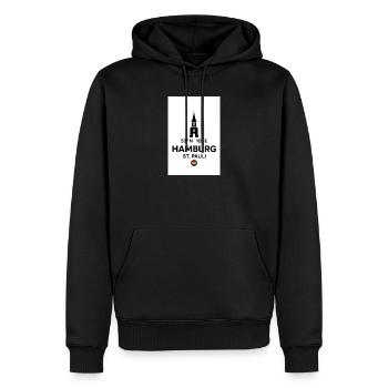 Plaque de la Koord de Saint-Paul de Hambourg - Sweat à capuche Premium bio Homme - noir - Devant - Nico (187cm)