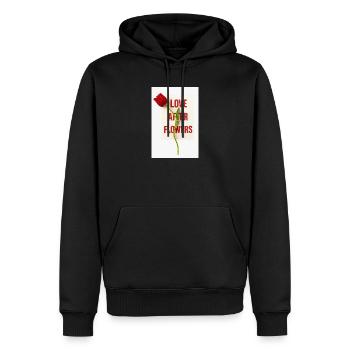 Love After Flowers Tulip Poétique - Sweat à capuche Premium bio Homme - noir - Devant - Nico (187cm)