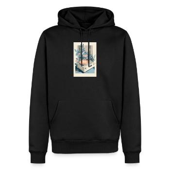 Rétro Bloom Vinyl Dream - Sweat à capuche Premium bio Homme - noir - Devant - Nico (187cm)