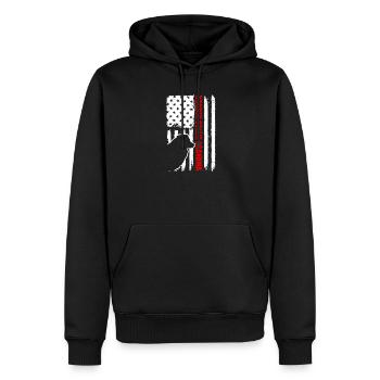Border Collie Oma Amerikanische Flagge Patriotisch - Männer Premium Bio Hoodie - Schwarz - Vorne - Nico (187cm)