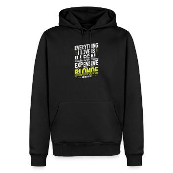 Everything I Love Illegal Expensive Blonde Männer - Männer Premium Bio Hoodie - Schwarz - Vorne - Nico (187cm)