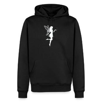 Fee Elfe  - Männer Premium Bio Hoodie - Schwarz - Vorne - Nico (187cm)