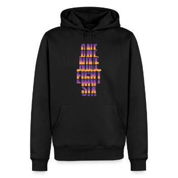 Millésime 1986 - Sweat à capuche Premium bio Homme - noir - Devant - Nico (187cm)