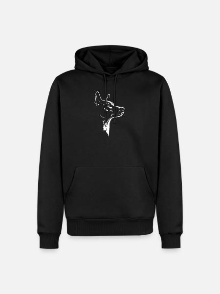 Basenji Silhouette Dog Dog Wilsigns - Men’s Premium Organic Hoodie - black