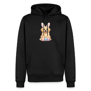 Oreilles de lapin de Pâques Goldie Golden Retriever - Sweat à capuche Premium bio Homme - noir - Devant - Nico (187cm)