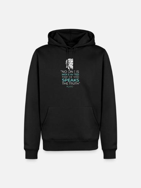 Greek Philosophy Plato Quote Truth - Men’s Premium Organic Hoodie - black