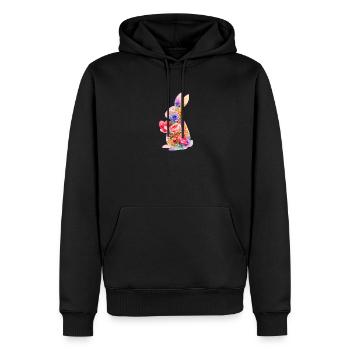 Hase Herz Niedlich - Männer Premium Bio Hoodie - Schwarz - Vorne - Nico (187cm)