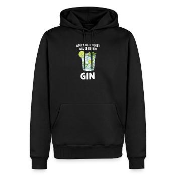 Am Ende ergibt alles einen Gin – Spruch - Männer Premium Bio Hoodie - Schwarz - Vorne - Nico (187cm)