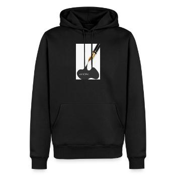 Let it flow Creativity Motivation Writing - Men’s Premium Organic Hoodie - black - Front - Nico (187cm)