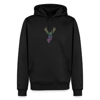 Deer Rainbow - Men’s Premium Organic Hoodie - black - Front - Nico (187cm)