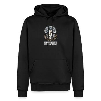 Long Term Planting - Men’s Premium Organic Hoodie - black - Front - Nico (187cm)