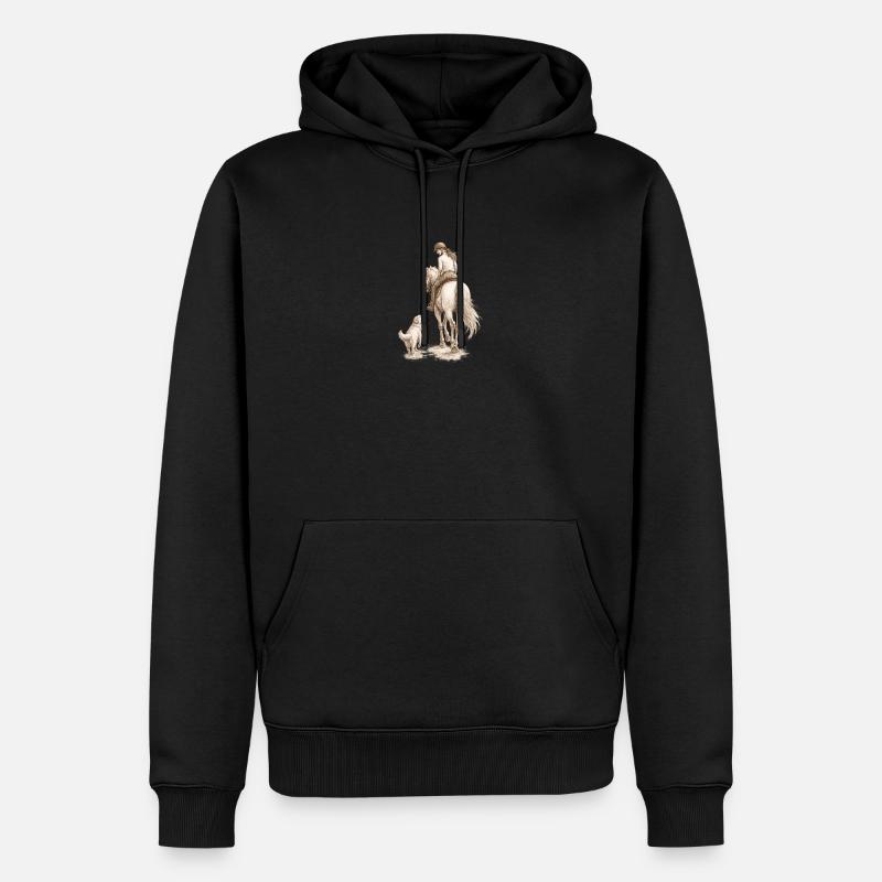 Side by Side - Männer Premium Bio Hoodie - Schwarz