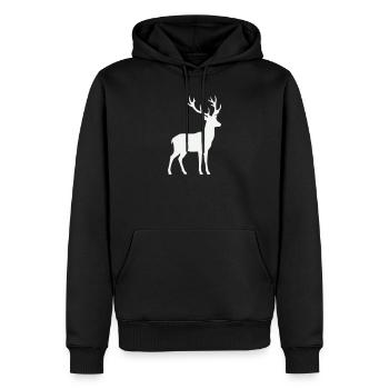 Silhouette de cerf - Sweat à capuche Premium bio Homme - noir - Devant - Nico (187cm)