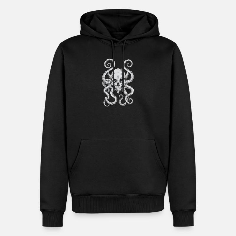 Marée du Crâne du Kraken - Sweat à capuche Premium bio Homme - noir