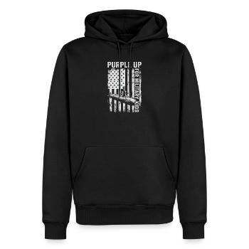 Violet pour les enfants militaires (sous-catégorie Enfant militaire) - Sweat à capuche Premium bio Homme - noir - Devant - Nico (187cm)