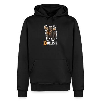 Bitcoin Bull Bullish - Sweat à capuche Premium bio Homme - noir - Devant - Nico (187cm)