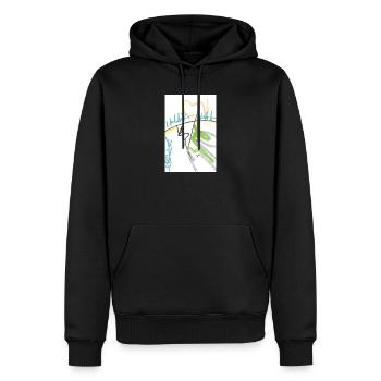 Herzlinie Graffiti Abstrakt - Männer Premium Bio Hoodie - Schwarz - Vorne - Nico (187cm)