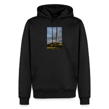 Phare de Lyngvig Fyr au Danemark - Sweat à capuche Premium bio Homme - noir - Devant - Nico (187cm)