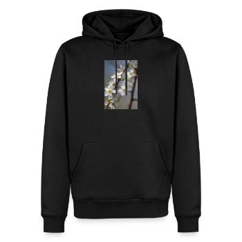 Des cerisiers blancs délicats au printemps - Sweat à capuche Premium bio Homme - noir - Devant - Nico (187cm)