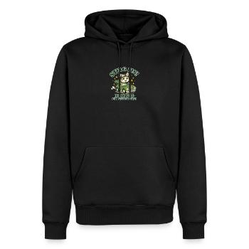 Katzenabenteuer im grünen Cabrio - Männer Premium Bio Hoodie - Schwarz - Vorne - Nico (187cm)