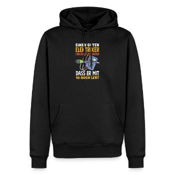 Elektriker Mit 40 Noch Lebt - Männer Premium Bio Hoodie - Schwarz - Vorne - Nico (187cm)