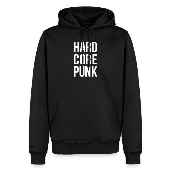 Hardcore punk Typographie audacieuse - Sweat à capuche Premium bio Homme - noir - Devant - Nico (187cm)