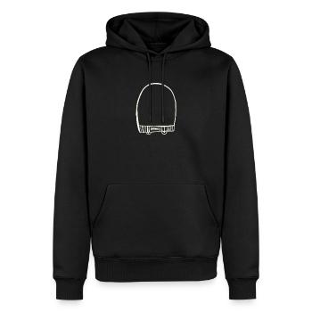 White cap - Men’s Premium Organic Hoodie - black - Front - Nico (187cm)