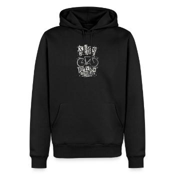 Bicycle Letters Grunge Bike - Men’s Premium Organic Hoodie - black - Front - Nico (187cm)
