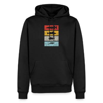Angler Vintage - Men’s Premium Organic Hoodie - black - Front - Nico (187cm)