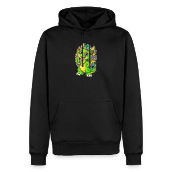 Dragon hippie avec bandana arc-en-ciel - Sweat à capuche Premium bio Homme - noir - Devant - Nico (187cm)