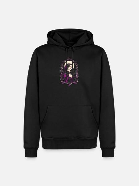 Die Vampirin mit den schwarzen Rosen - Männer Premium Bio Hoodie - Schwarz