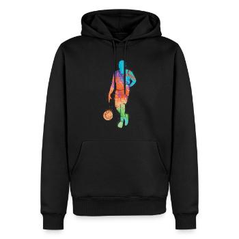 Basketballspieler Dunking Kinder Basketball Jungen - Männer Premium Bio Hoodie - Schwarz - Vorne - Nico (187cm)