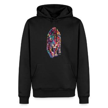 PD Moreno Léopard coloré - Sweat à capuche Premium bio Homme - noir - Devant - Nico (187cm)
