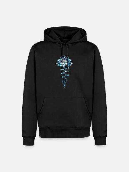 Lotus, Yoga Meditation, Festival, Blume, Blüte - Männer Premium Bio Hoodie - Schwarz