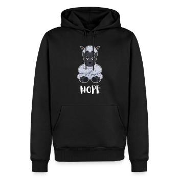 Nope Lamb I Funny Lazy Sheep - Männer Premium Bio Hoodie - Schwarz - Vorne - Nico (187cm)