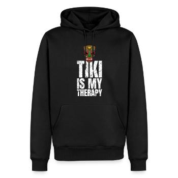 Tiki est ma thérapie Haiwaii Fan de culture Tiki - Sweat à capuche Premium bio Homme - noir - Devant - Nico (187cm)